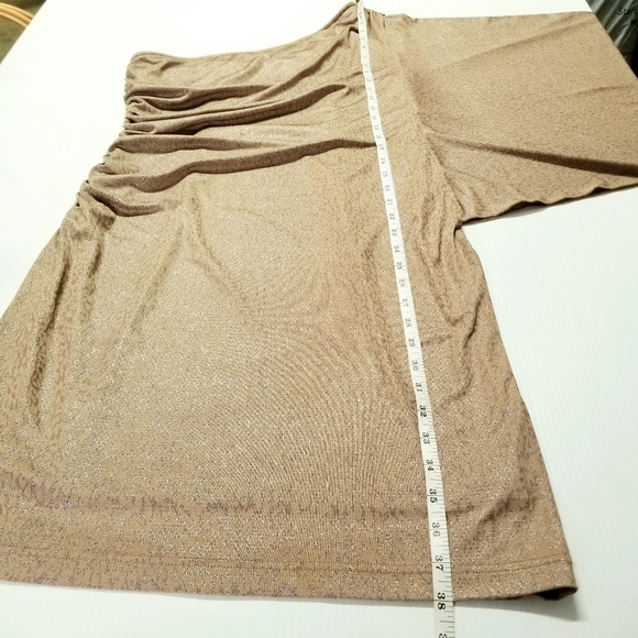 Hailey Brown Size 8 Shiny Satin One Shoulder Ruched Cocktail Evening Prom Dress - Picture 7 of 13